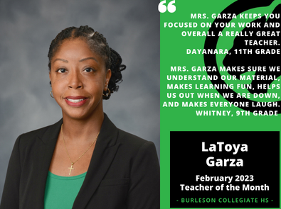 Mrs. Garza Teacher of the Month